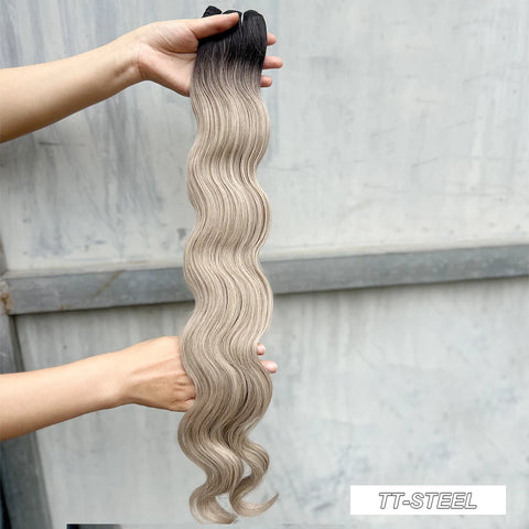 Magicae 200g/Pc Chocolate Brown M816 Blond 27/613 Gray M888 High Temperature Synthetic Hair Extension 30Inch Body Wave Bundles