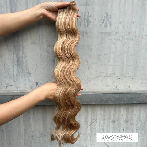 Magicae 200g/Pc Chocolate Brown M816 Blond 27/613 Gray M888 High Temperature Synthetic Hair Extension 30Inch Body Wave Bundles