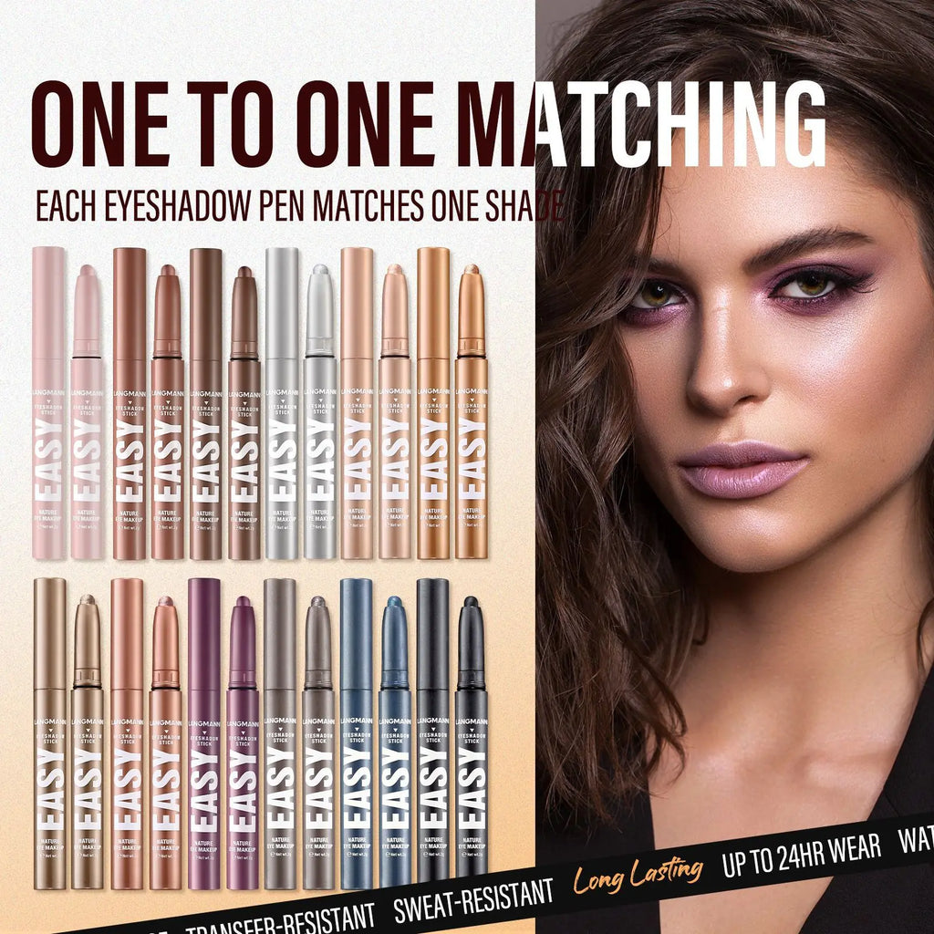 Shimmer & Matte Multi-Color Eyeshadow Sticks | Blendable, Long-Lasting Eye Shadow Pencils Smooth Application for Bold or Natural