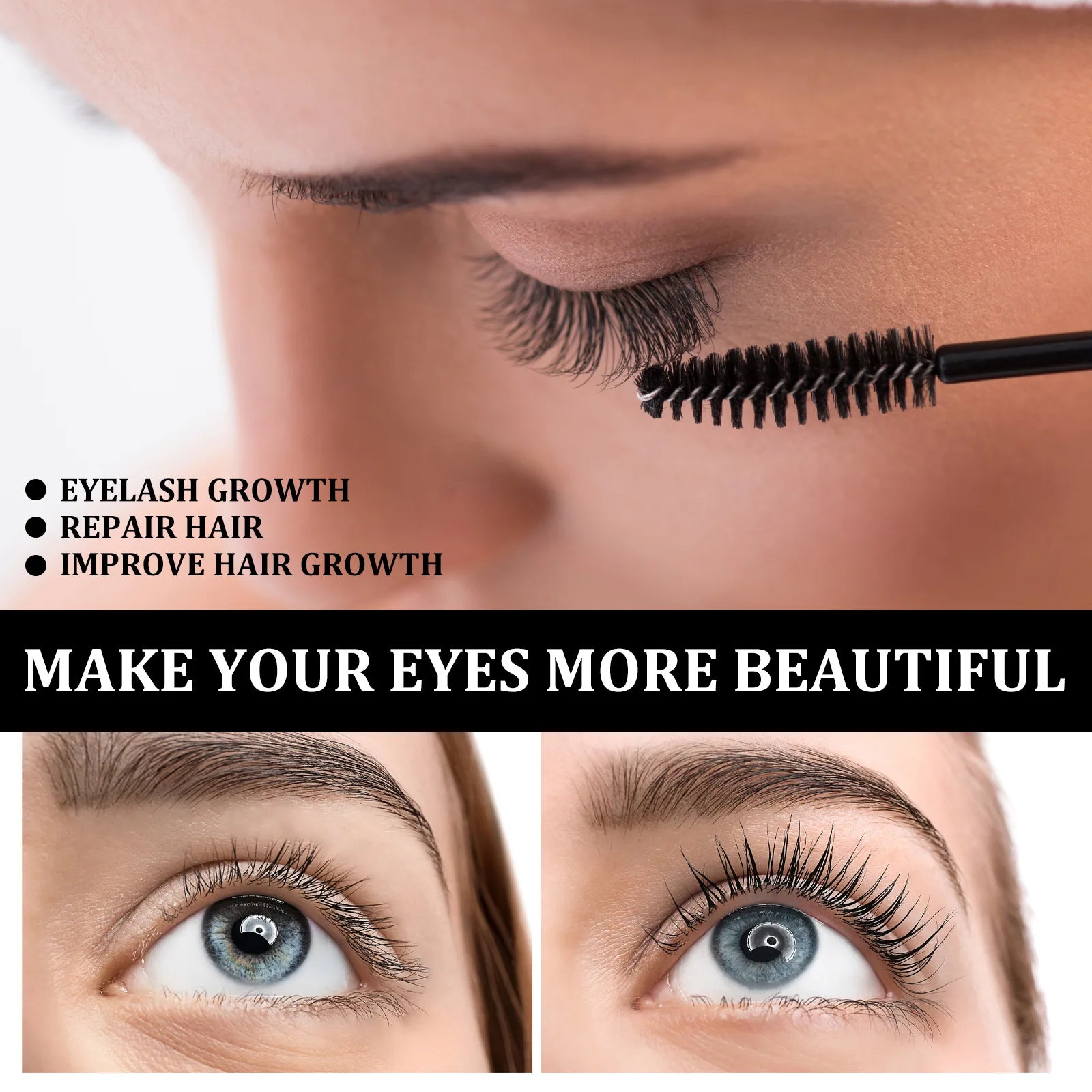 Eelhoe Castor Oil Fast Growth Eyelash Serum Shiny Mascara Eyebrow Enhance Nourish Natural Lengthen Thickening Lash Curling Serum