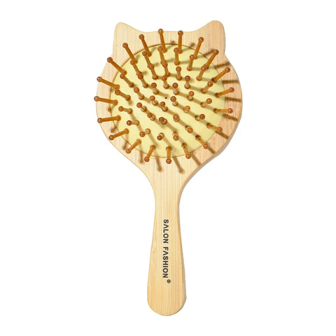 Bamboo Hair Brush - Natural Wooden Anti-Static Comb & Scalp Massager, Air Cushion Design for Detangling (Women/Men)