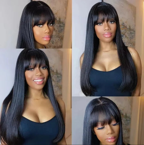 24 Inch Clip in Human Hair Extensions Peruvian Hair 120g/9pcs Straight Natural Black Clip in Real Soft 100% Human Hair Deals