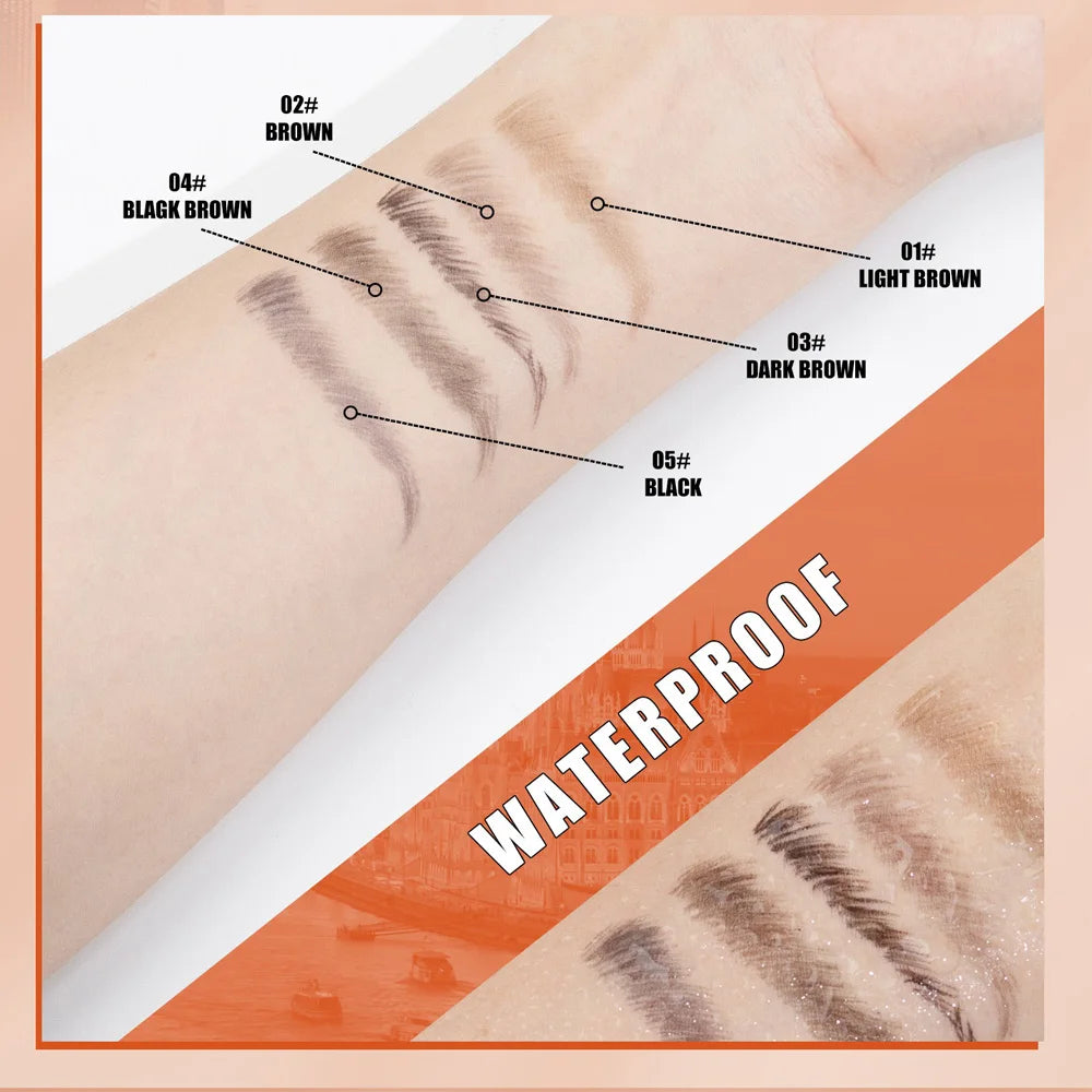 2PCS Eyebrow Pencil Dual End Brow Pen Waterproof Long Lasting Natural Hair Like Strokes Angled Tip Fine Brush For Women