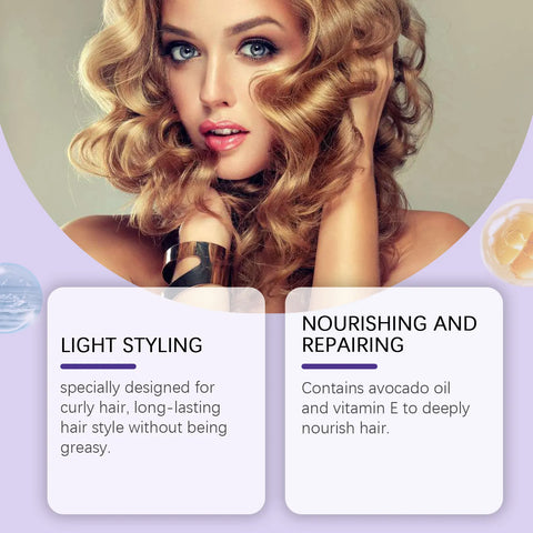 Hoegoa 100ml Curling Hair Styling Mousse Fluffy Hair Long Last Smooth Shine Anti Frizz Natural Volume Moisturizing Hair Mousse