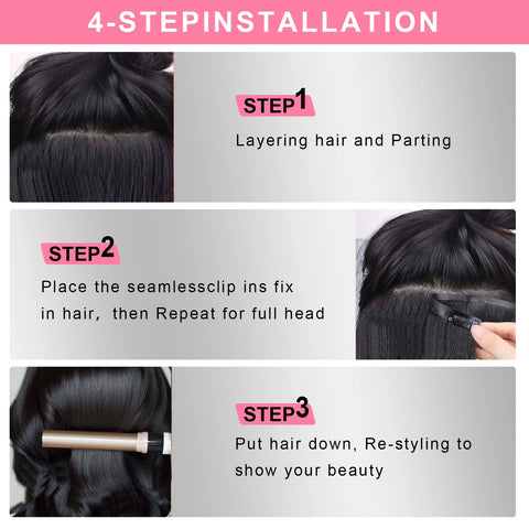 16-24 Inch Bone Straight Clip Ins Human Hair 120g/Set Natural Black Clip In Hair Extensions 9 pcs Full Head Brazilian Hair Clips