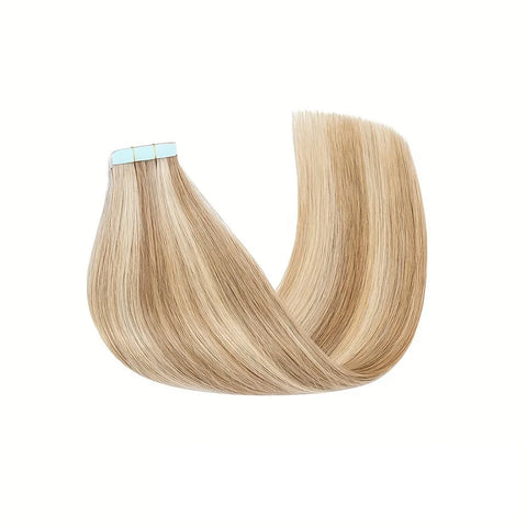 HAIRTIME Invisible Tape in Human Hair Extensions Light Golden Brown Blonde Hair Seamless Human Hair Tape In Extension Human Hair