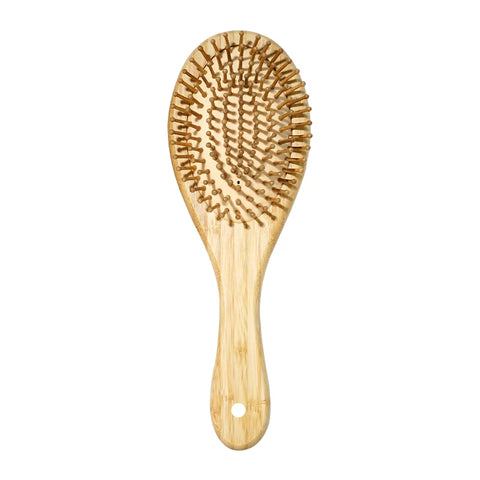 Bamboo Hair Brush - Natural Wooden Anti-Static Comb & Scalp Massager, Air Cushion Design for Detangling (Women/Men)