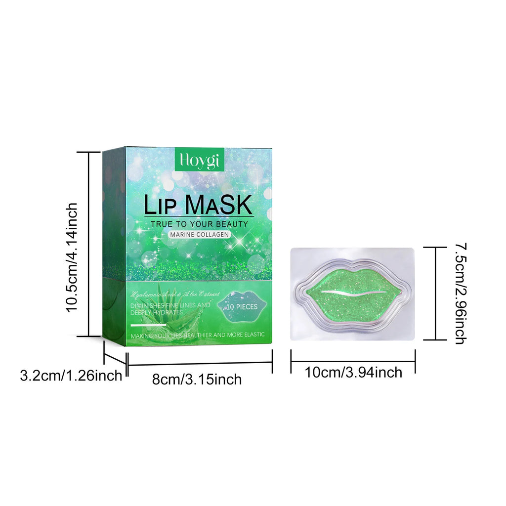Hoygi 10pcs Aloe Exfoliating Lip Mask Plumping Moisturizing Repairing Smooth Lip Remove Cuticle Dead Skin Gloss Plumper Lip Mask