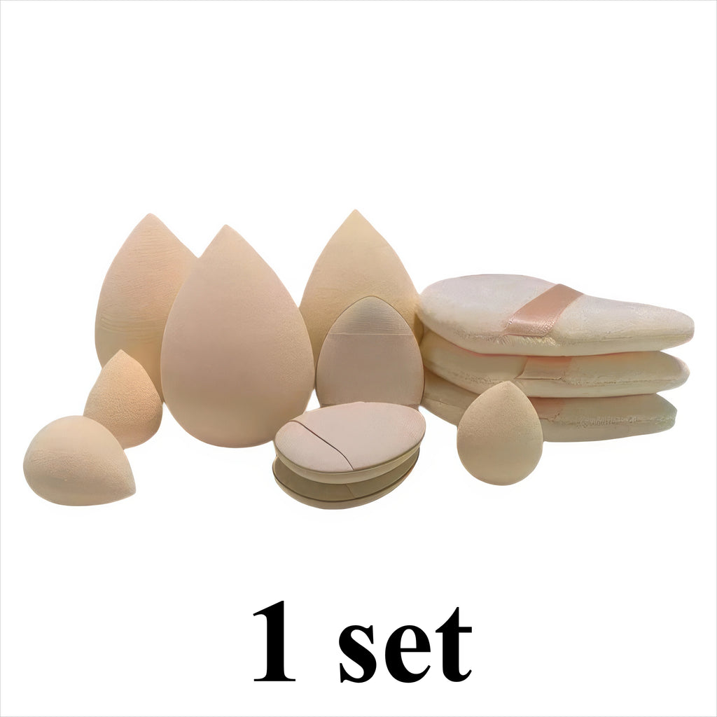1 Set of Beauty Egg Deep Purple/beige/pink, Triangle and Beauty Egg Sponge, Suitable for Mixing and Shaping
