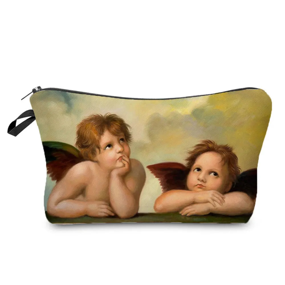 Personally Kind Lady Mom Pattern Women's Cosmetic Bag Customizable Makeup Bags Travel Toiletry Bag Beautiful Goddess Child Print
