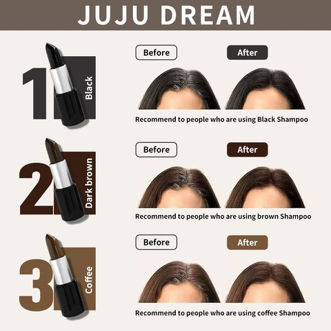 JUJU Dream Portable disposable hair dye stick gentle, long-lasting, quick temporary hair dye cover white for all hair types