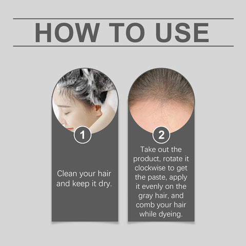 Hoegoa Hair Dyeing Stick Gentle Temporary Coloring Hair Non-irritating Scalp Quick Cover Gray Hairs Convenient Hair Dyeing Stick