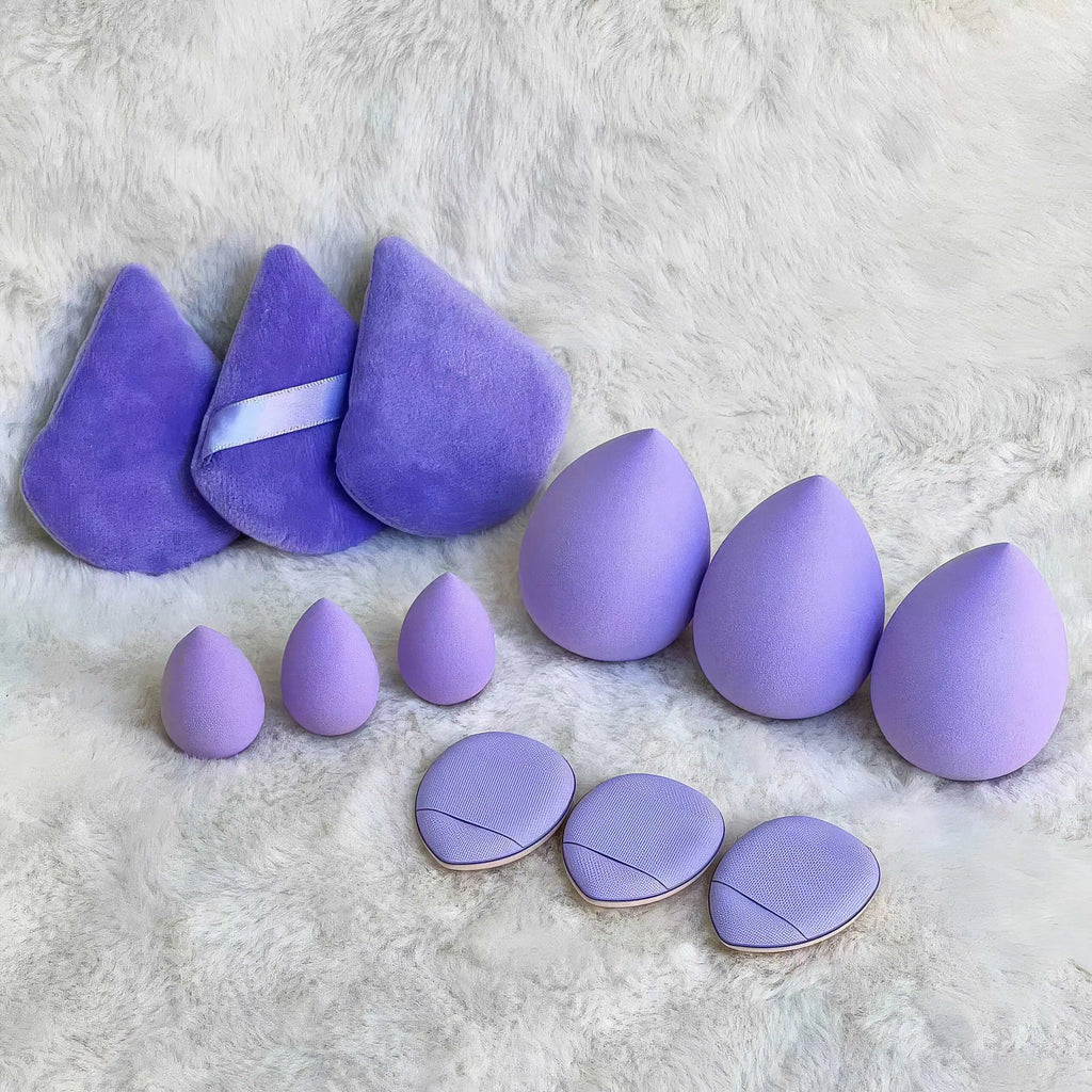 1 Set of Beauty Egg Deep Purple/beige/pink, Triangle and Beauty Egg Sponge, Suitable for Mixing and Shaping