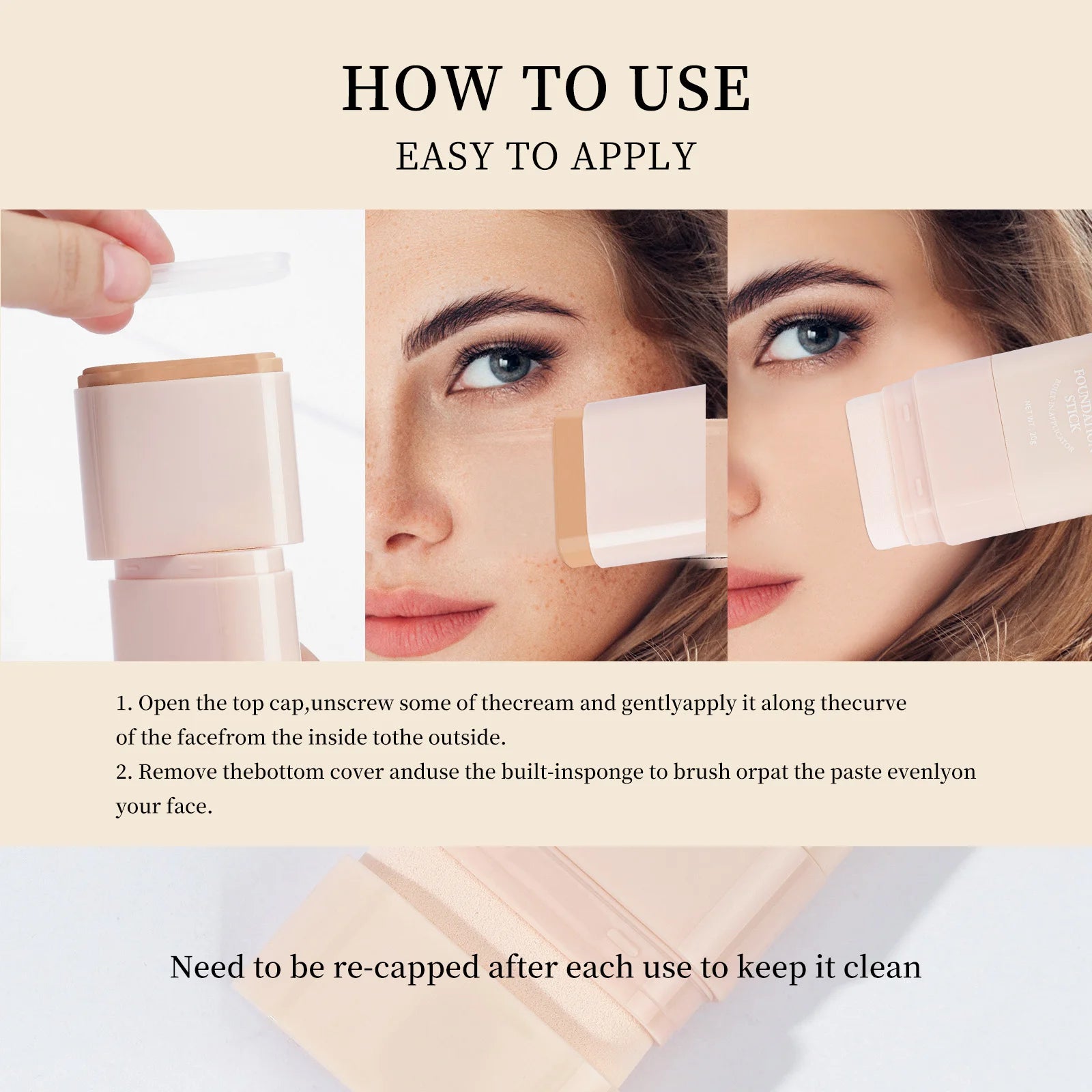 O'cheal Two In One Concealer Foundation Stick Facial Matte Waterproof Bronzer Contouring Face Coverage Moisturizing Makeup Cream