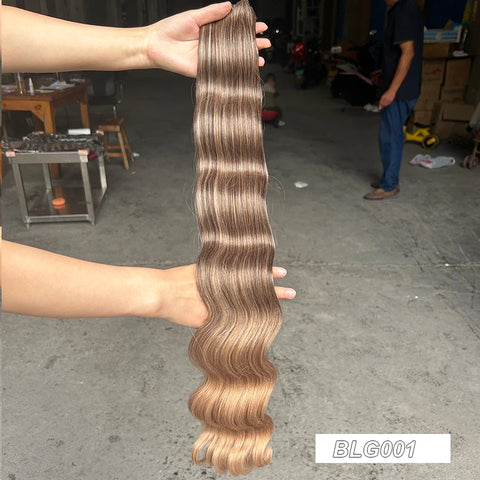 Magicae 200g/Pc Chocolate Brown M816 Blond 27/613 Gray M888 High Temperature Synthetic Hair Extension 30Inch Body Wave Bundles