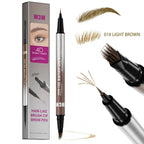 2PCS Eyebrow Pencil Dual End Brow Pen Waterproof Long Lasting Natural Hair Like Strokes Angled Tip Fine Brush For Women