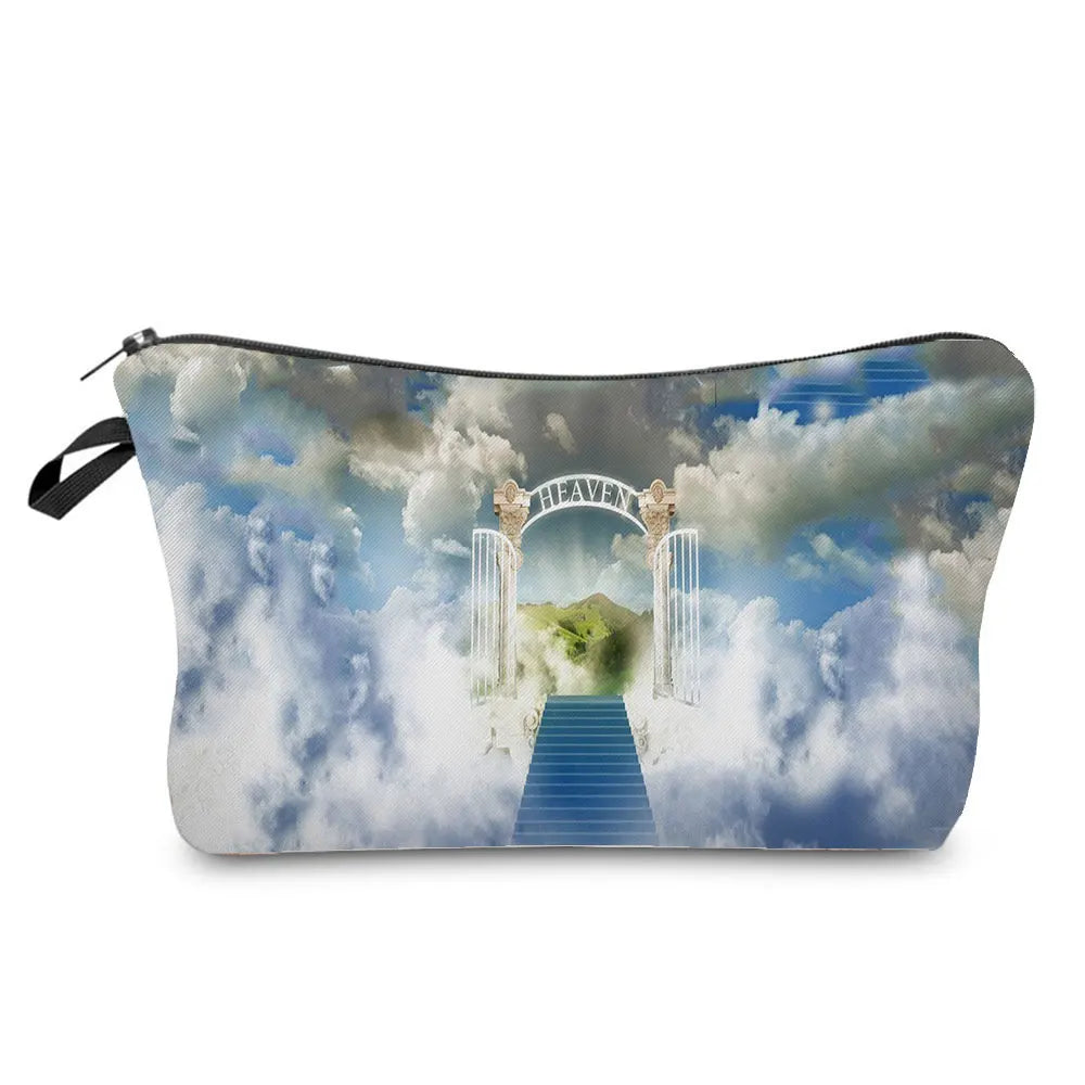 Personally Kind Lady Mom Pattern Women's Cosmetic Bag Customizable Makeup Bags Travel Toiletry Bag Beautiful Goddess Child Print