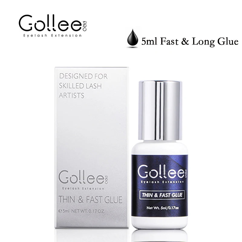 Gollee 0.5-1s Dry Lash Glue Matte Lash Adhesive Primer Eyelash Extensions Long Lasting 6-8 weeks Primer Glue Oil proof Supplies