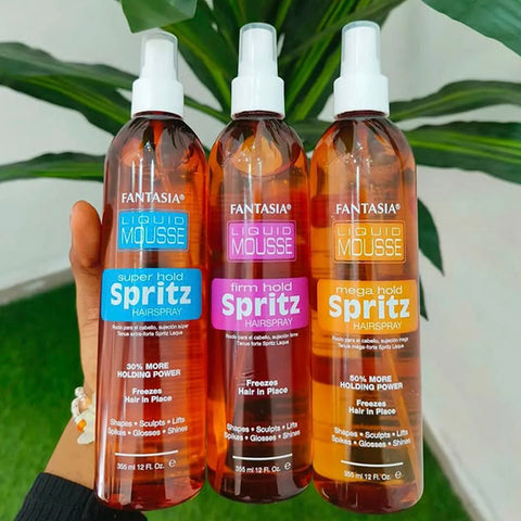 Fantasia Liquid Mousse Spritz - Strong Hold, Fast Drying, Long-Lasting Style, Perfect for All Hair Types