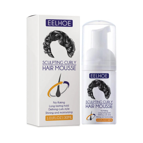 Eelhoe Styling Curly Hair Mousse Anti Frizz Lasting Fluffy Hairstyle Repair Damaged Root Mild Magic Elastin Moisture Conditioner