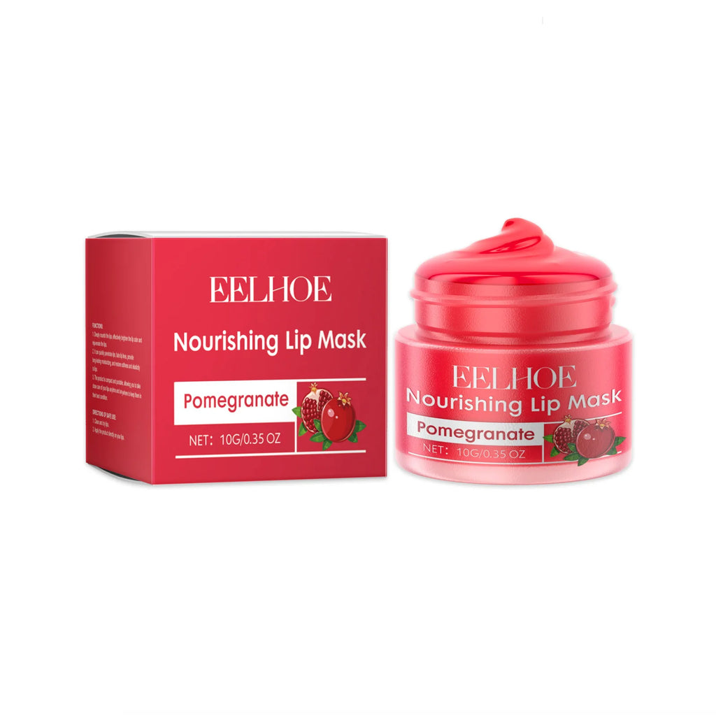 Eelhoe 10g Red Pomegranate Lip Sleeping Mask Moisture Lip Gloss Nourish Cracked Dry Lips Lightening Fine Lines Plumping Lip Mask