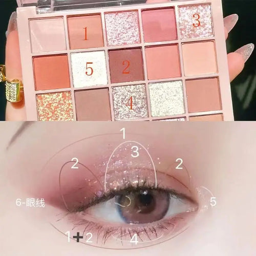 25 Colors Eyeshadow Palette High Gloss Cement Grey Rose Brown Color Tone Matte Glitter Daily Makeup Dry Rose Eyeshadow For Music