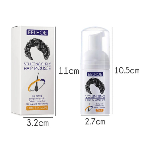 Eelhoe Styling Curly Hair Mousse Anti Frizz Lasting Fluffy Hairstyle Repair Damaged Root Mild Magic Elastin Moisture Conditioner