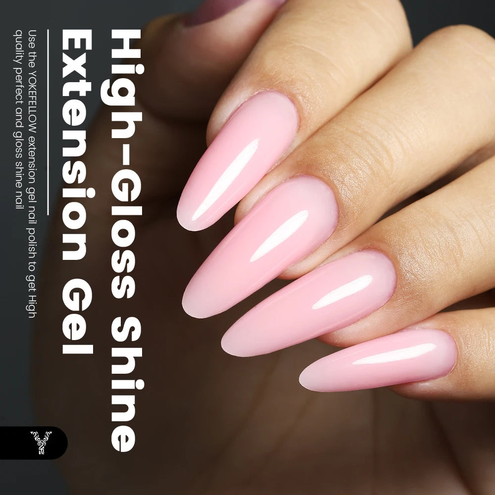 YOKEFELLOW 15g Jelly Extension Gel Nail Polish Nude Pink Clear Building Construct Extend Gel Soak Off UV LED Acrylic Gel Varnish