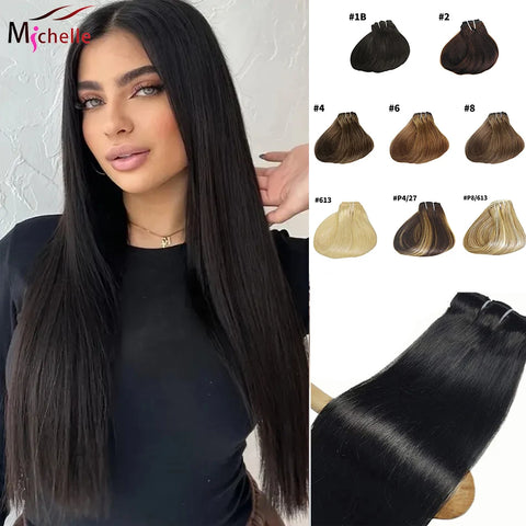 8pcs Brazilian Human Hair Clip-In Extensions Straight Natural Black Hair Extensions 100% Human Hair Clip-In with 18 Clips 120G