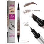 2PCS Eyebrow Pencil Dual End Brow Pen Waterproof Long Lasting Natural Hair Like Strokes Angled Tip Fine Brush For Women