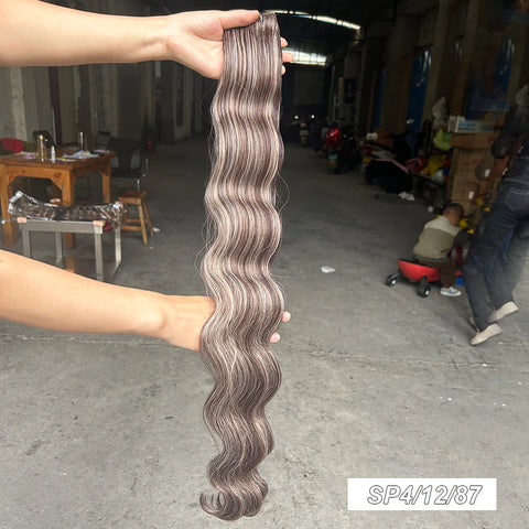 Magicae 200g/Pc Chocolate Brown M816 Blond 27/613 Gray M888 High Temperature Synthetic Hair Extension 30Inch Body Wave Bundles