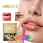 West&Month 6pcs Collagen Lip Mask Hydrating Firming Fade Lip Lines Nourishing Night Sleep Smooth Anti Dry Care Lips Plumper Mask