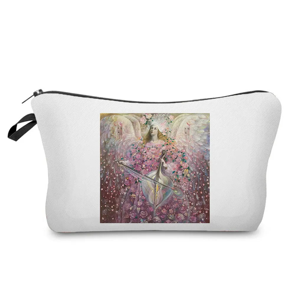 Personally Kind Lady Mom Pattern Women's Cosmetic Bag Customizable Makeup Bags Travel Toiletry Bag Beautiful Goddess Child Print