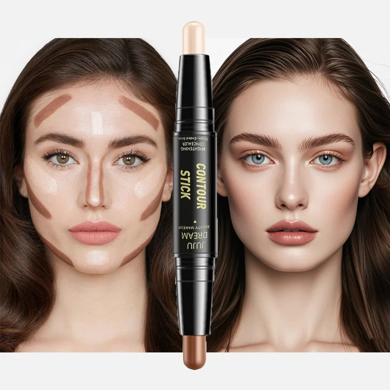 Dual-ended contour stick, facial foundation, concealer, long-lasting dark circles, correcting contour concealer, makeup