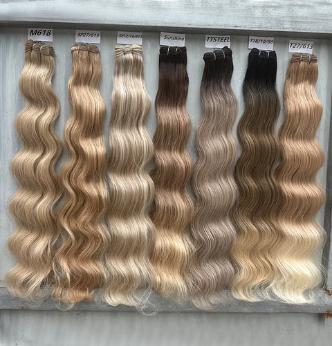 Magicae 200g/Pc Chocolate Brown M816 Blond 27/613 Gray M888 High Temperature Synthetic Hair Extension 30Inch Body Wave Bundles
