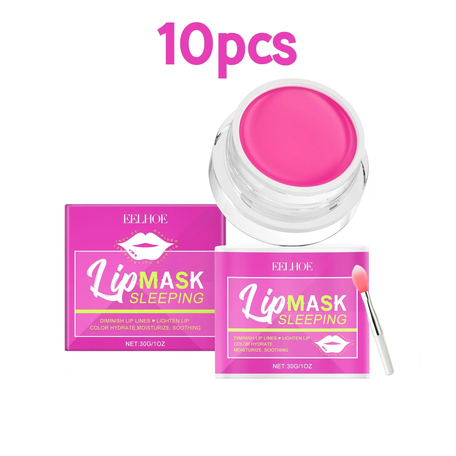 Eelhoe 30g Plumping Lip Mask Moisturizing Anti Cracking Lip Care Remove Dead Skin Brigtening Lip Hydrating Lip Sleeping Mask