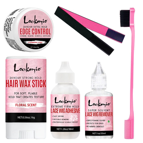 Travel Size Wig Adhesive Glue Waterproof for Bonding Lace Frontal Edge Control Wax Stick Hair Extensions Kit s for Beginner