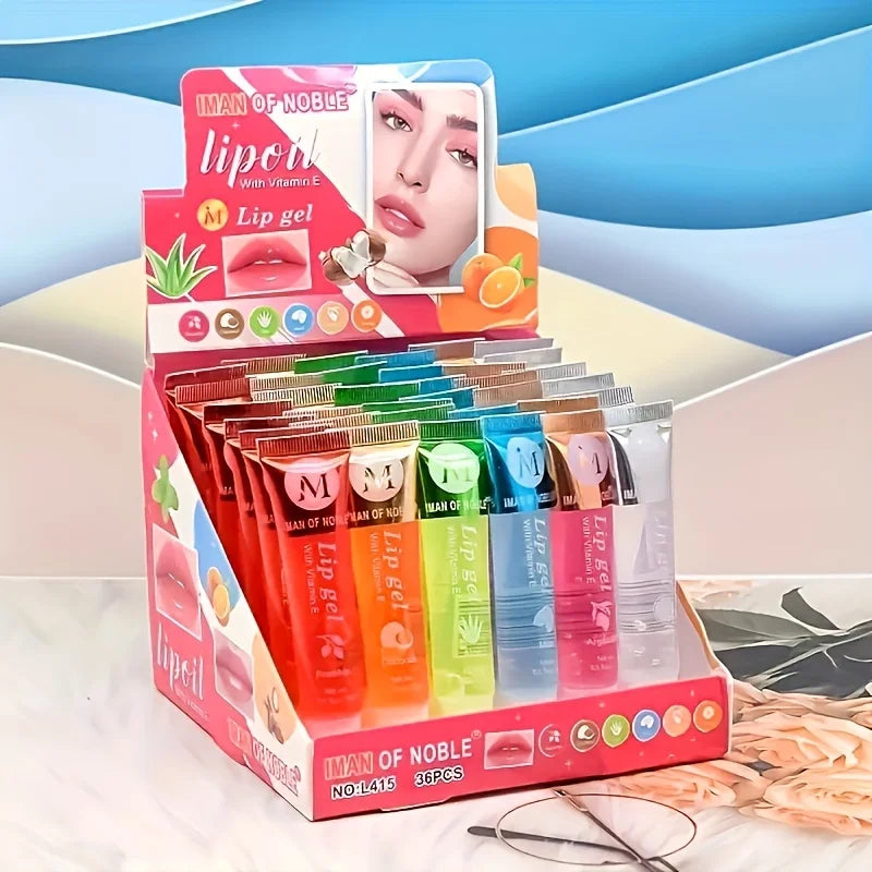 6Pcs/Set, Moisturizing Clear Lip Gloss, Rosehip, Argan, Peppermintaloe, Coconut Flavor, Translucent Plumping Lip Oils Gift Set