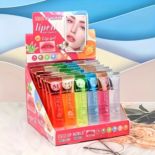 6Pcs/Set, Moisturizing Clear Lip Gloss, Rosehip, Argan, Peppermintaloe, Coconut Flavor, Translucent Plumping Lip Oils Gift Set