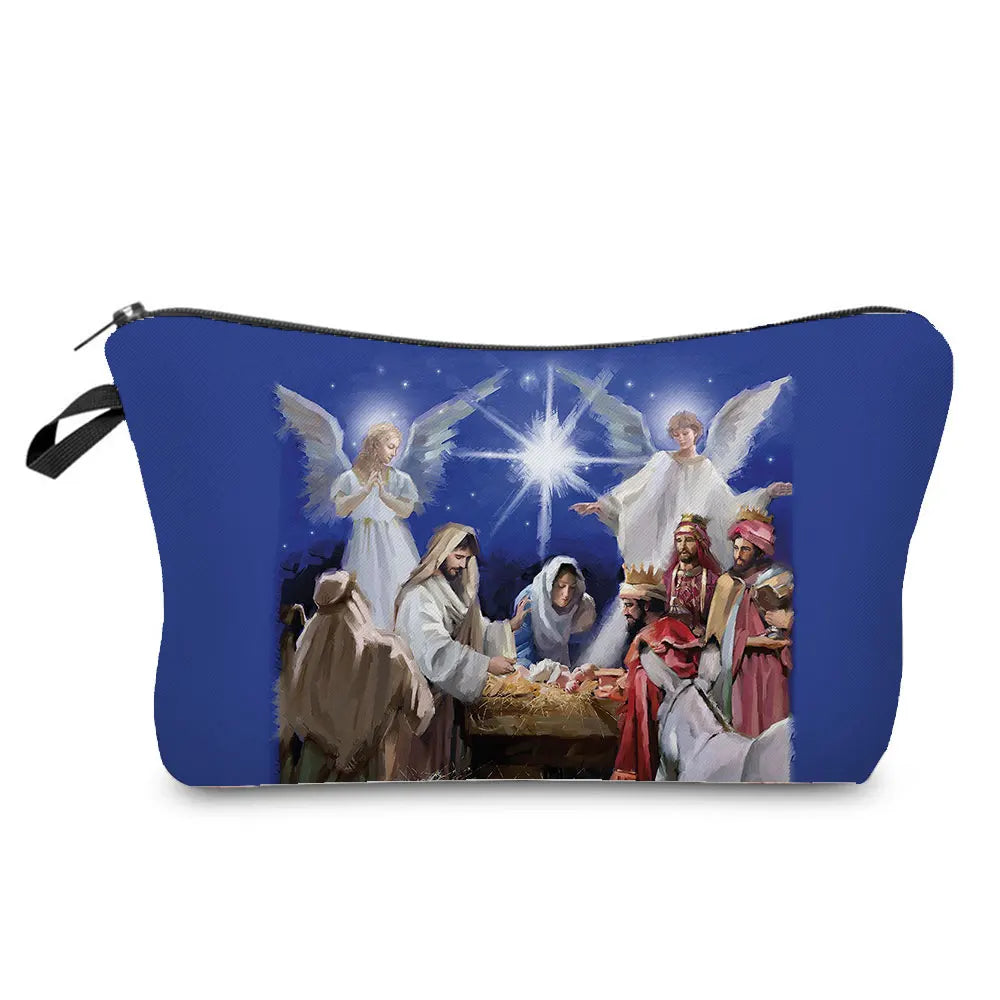 Personally Kind Lady Mom Pattern Women's Cosmetic Bag Customizable Makeup Bags Travel Toiletry Bag Beautiful Goddess Child Print