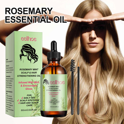 Eelhoe Rosemary Hair Care Series Promote Hair Growth Nourish Strengthen Roots Relieve Scalp Tension Dense Hair Oil With Brush