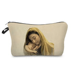 Personally Kind Lady Mom Pattern Women's Cosmetic Bag Customizable Makeup Bags Travel Toiletry Bag Beautiful Goddess Child Print