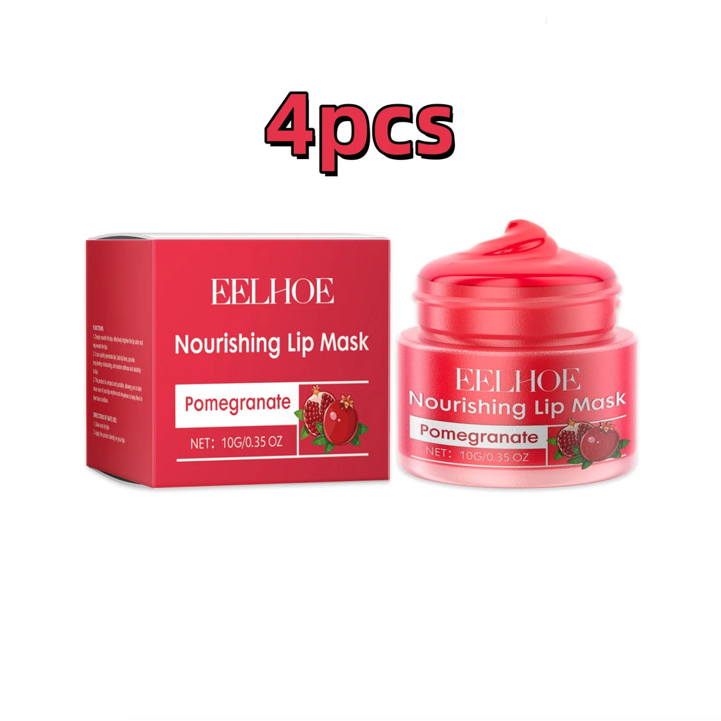 Eelhoe 10g Red Pomegranate Lip Sleeping Mask Moisture Lip Gloss Nourish Cracked Dry Lips Lightening Fine Lines Plumping Lip Mask