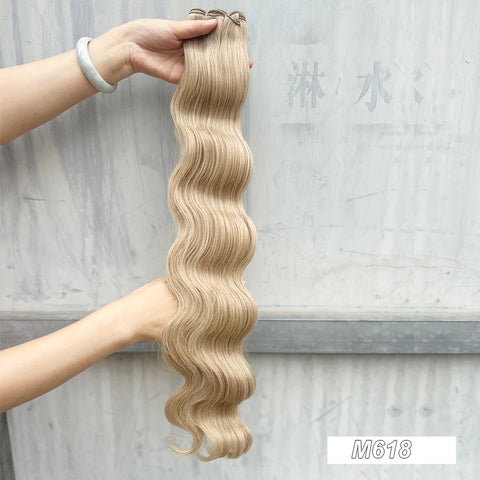 Magicae 200g/Pc Chocolate Brown M816 Blond 27/613 Gray M888 High Temperature Synthetic Hair Extension 30Inch Body Wave Bundles