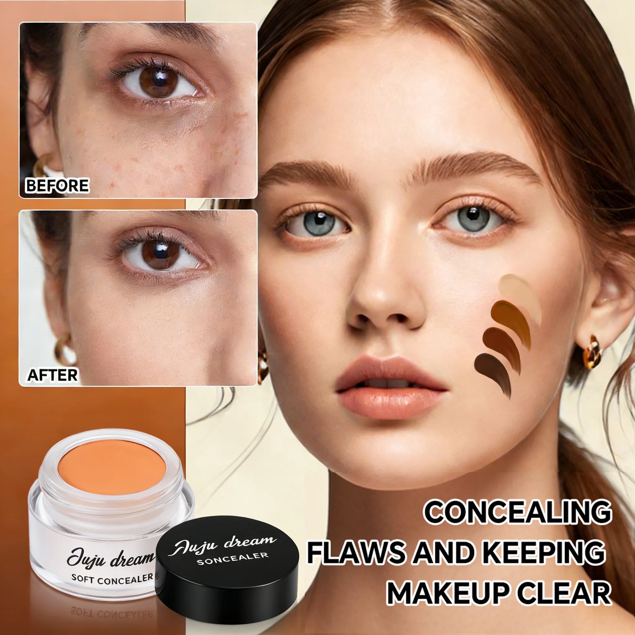 Hydrating Eye Brightening Concealer & Contour Cream-Full Coverage Long Lasting Correcting Eye Concealer For Perfect Look Makeup