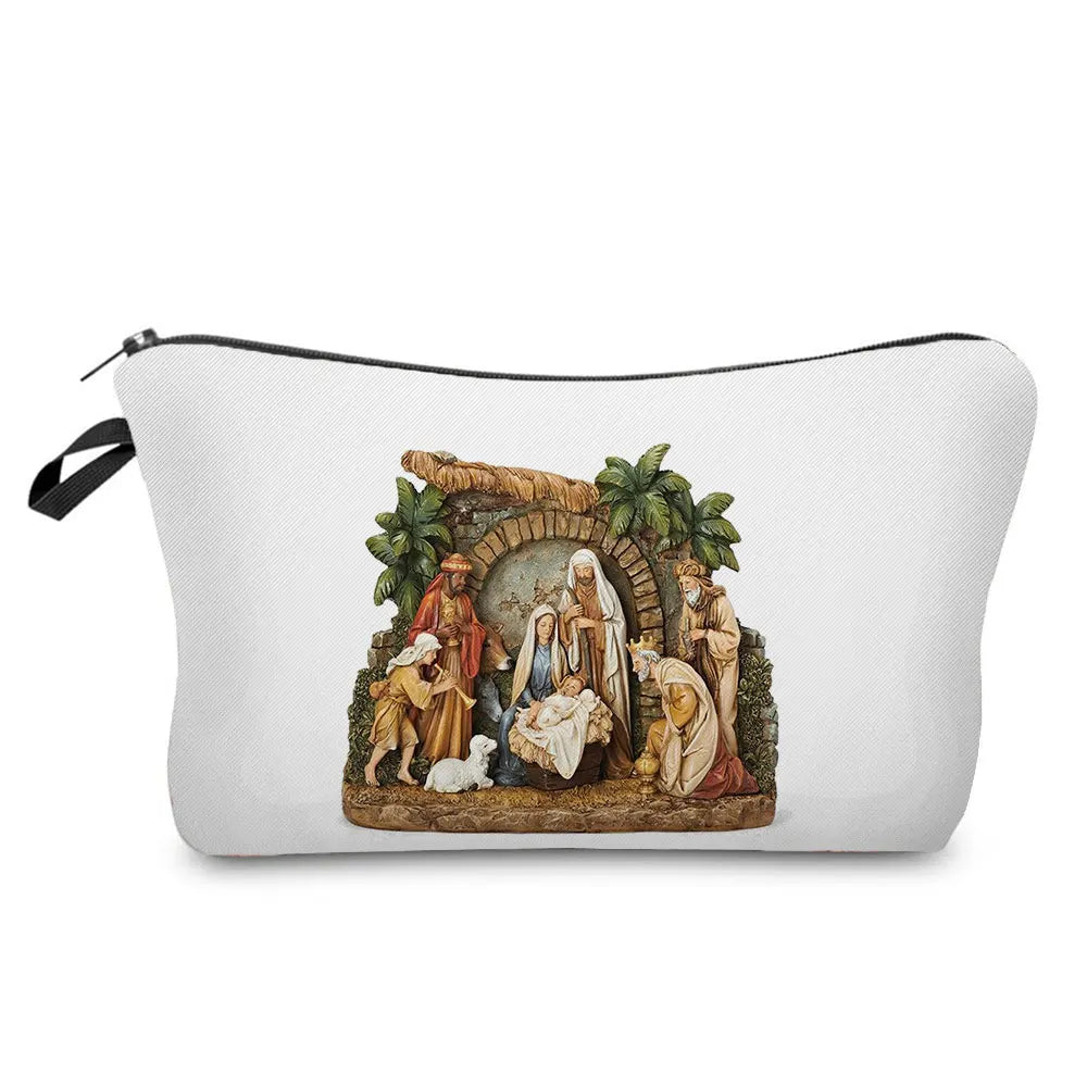 Personally Kind Lady Mom Pattern Women's Cosmetic Bag Customizable Makeup Bags Travel Toiletry Bag Beautiful Goddess Child Print