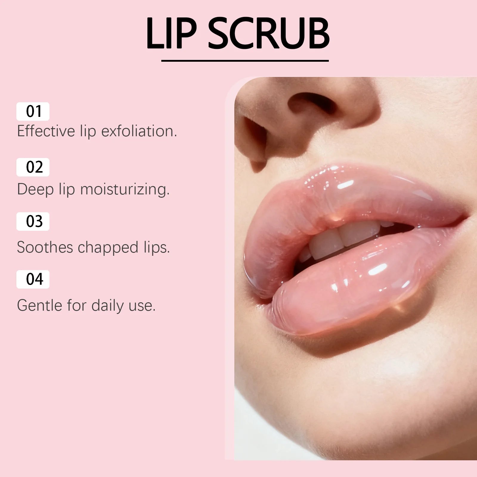 EELHOE Strawberry Lip Scrub to Remove Dark Lips Dead Skin Remover Lip Exfoliator Smooth Skin Care Moisturizing Lip Balm Scrub