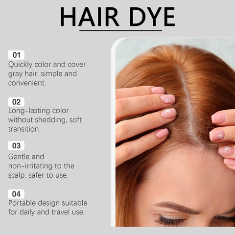Hoegoa Hair Dyeing Stick Gentle Temporary Coloring Hair Non-irritating Scalp Quick Cover Gray Hairs Convenient Hair Dyeing Stick