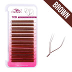 FADVAN YY Shape Eyelashes Extension 2D/3D Faux Mink L+/L/LU(M)/C/D/DD 8-15mm Black/Brown Premade Fan Lashes Extension Split Tip
