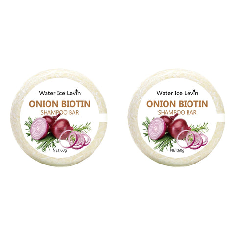 Onion and Biotin Shampoo Soap - 60g, Suitable for All Hair Types, Moisturizing and Smoothing, Rich in Rosemary Extract